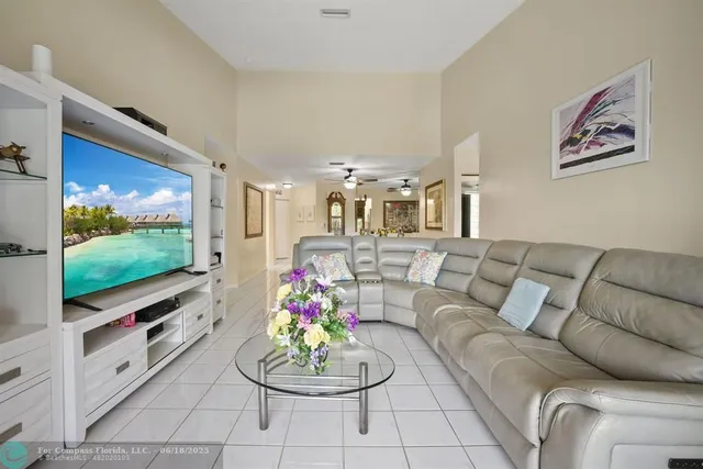 a view of a porch with seating space