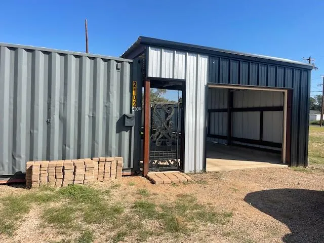 a view of a door front of house