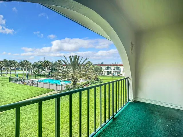 a view of lake from balcony