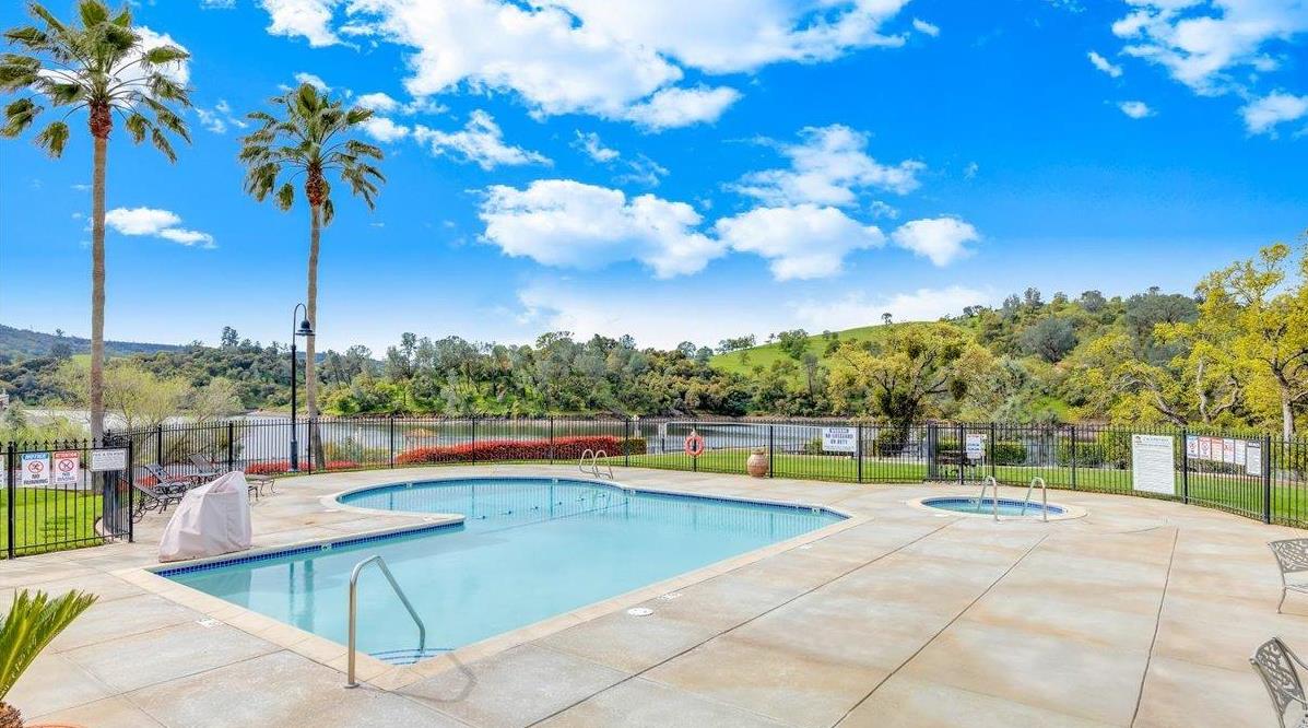 78 Aphrodite Court Copperopolis, CA 95228 - Photo 91 of 98 Resort-style pool bordered by swaying palm trees.