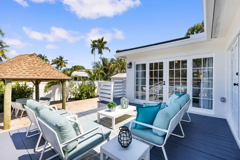 an aerial view of residential building and city view