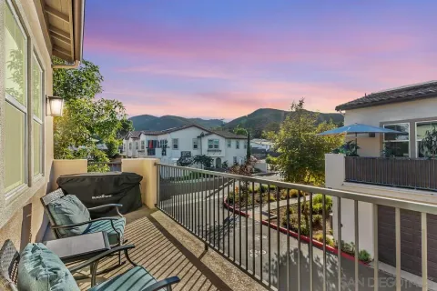 a view of a city from a balcony