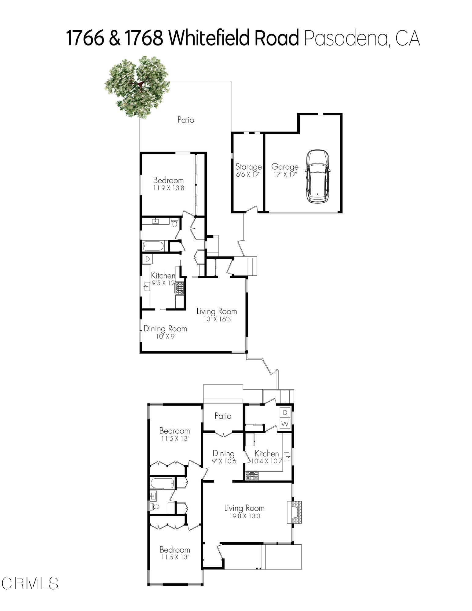 1768 Whitefield Road Pasadena, CA 91104 - Photo 52 of 52 1766 & 1768 Whitefield Road_Floor Plan