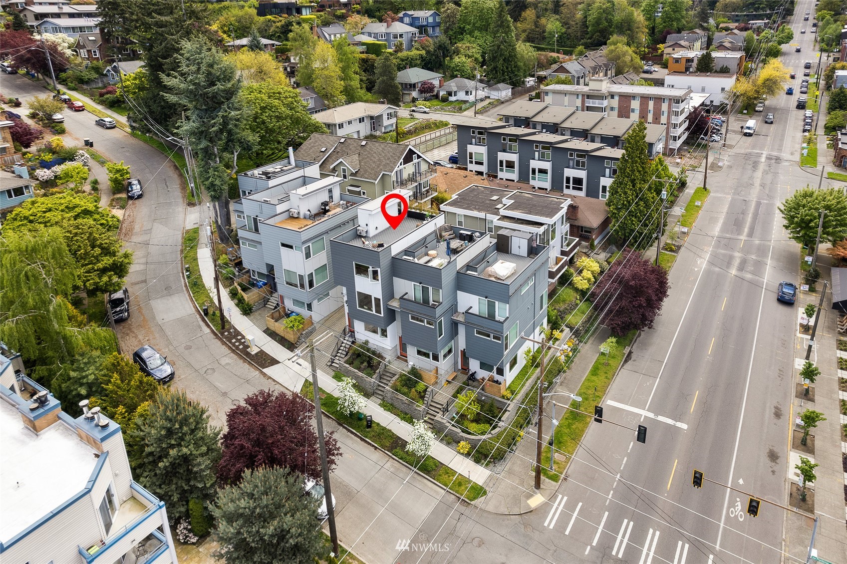 4207 Southwest Frontenac Street Seattle, WA 98136 - Photo 2 of 36 an aerial view of a swimming pool and outdoor space