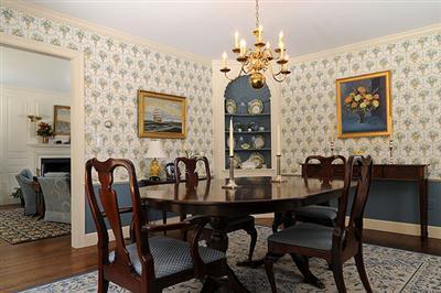 7 Cove Circle Marion, MA 02738 - Photo 8 of 28 a view of a dining room with furniture and chandelier