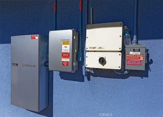 a utility room with a wooden floor