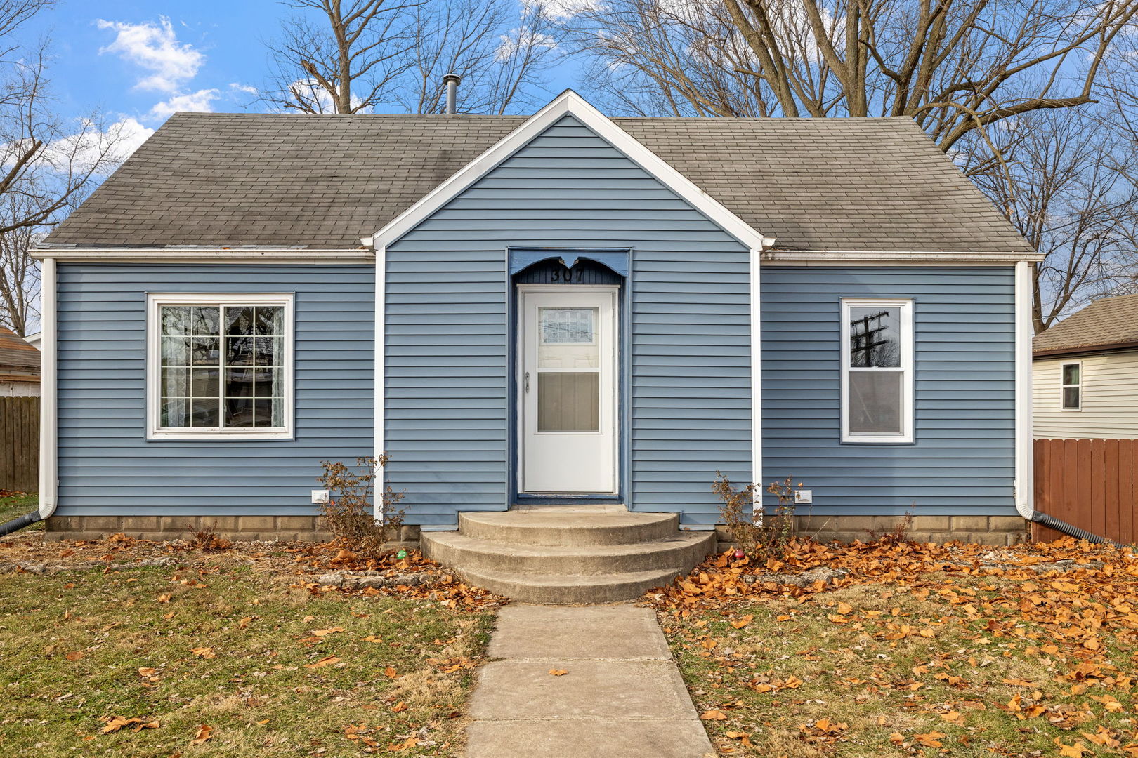 a front view of a house