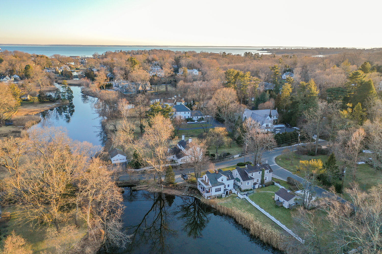 33 Old Farm Road Darien, CT 06820 - Photo 28 of 28 an aerial view of lake and residential houses with outdoor space