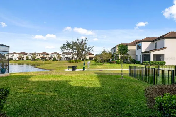a view of a yard in front of a house