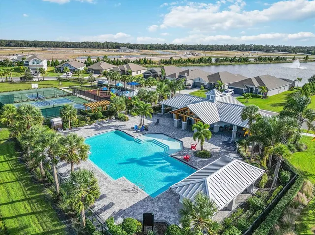 an aerial view of a city