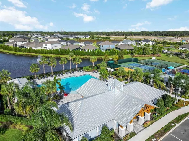 an aerial view of a city