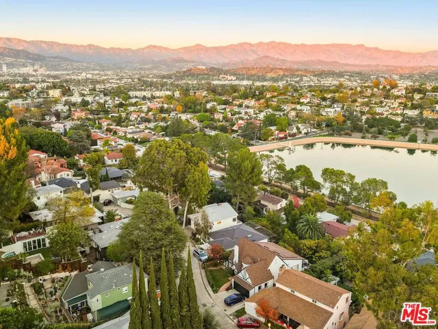 a view of city and mountain