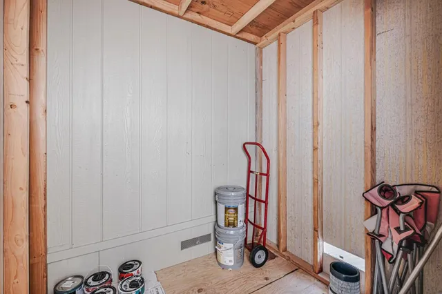 a view of a storage & utility room with stuff