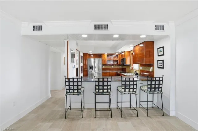 a view of dining room with chairs