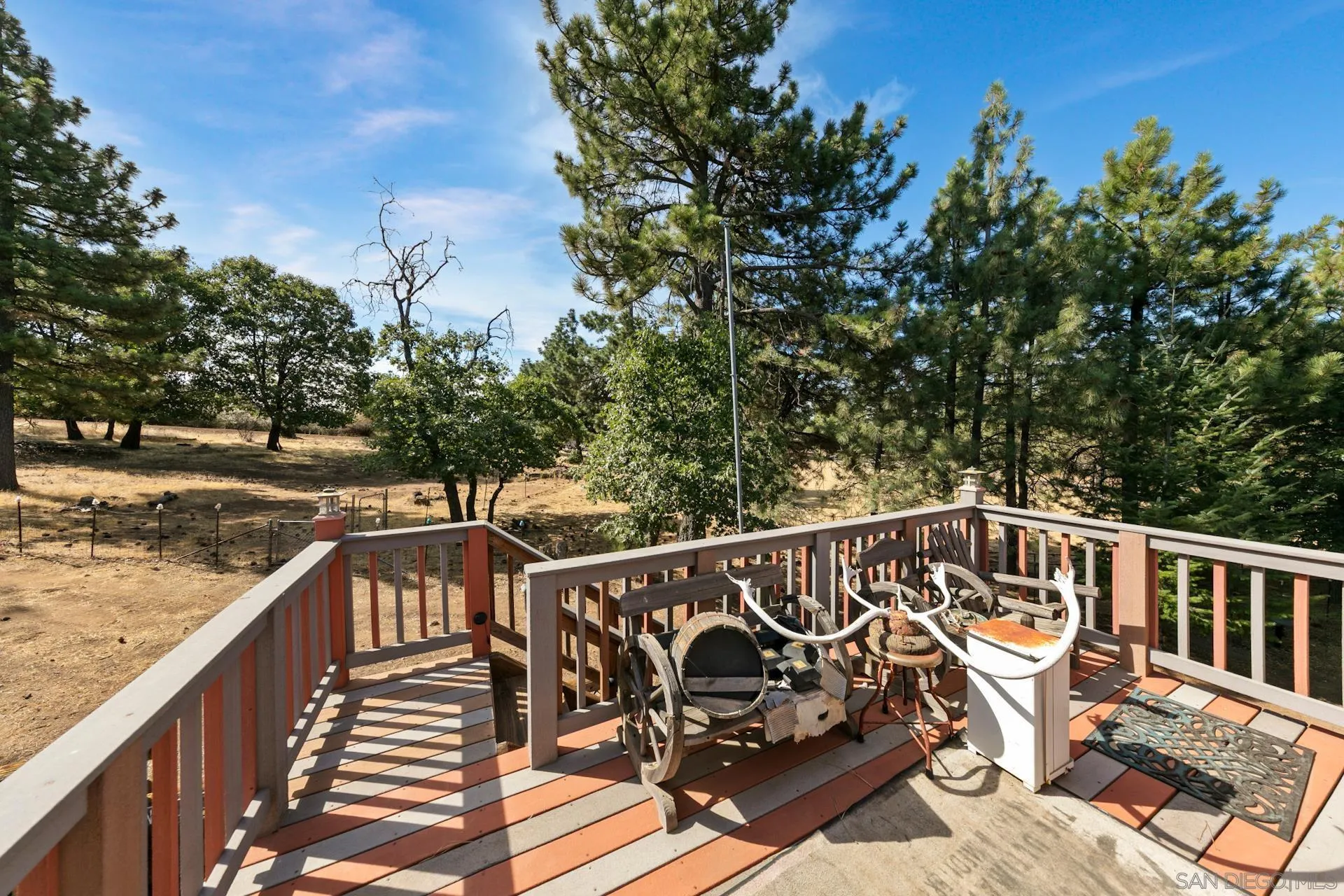 8203 Morris Ranch Road Pine Valley, CA 91962 - Photo 40 of 42 a view of balcony with wooden floor and fence
