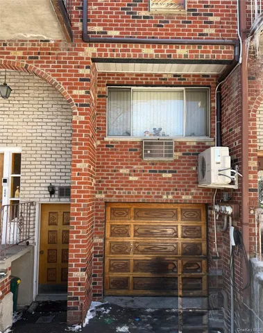a front view of a house with a window