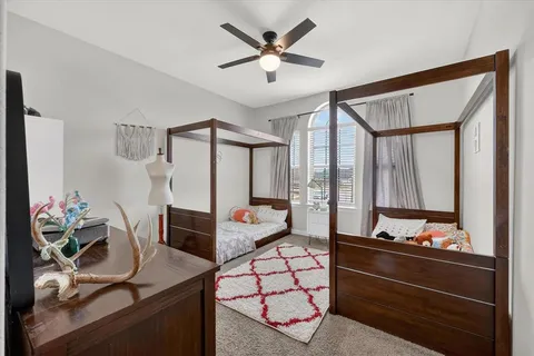a living room with furniture and decor