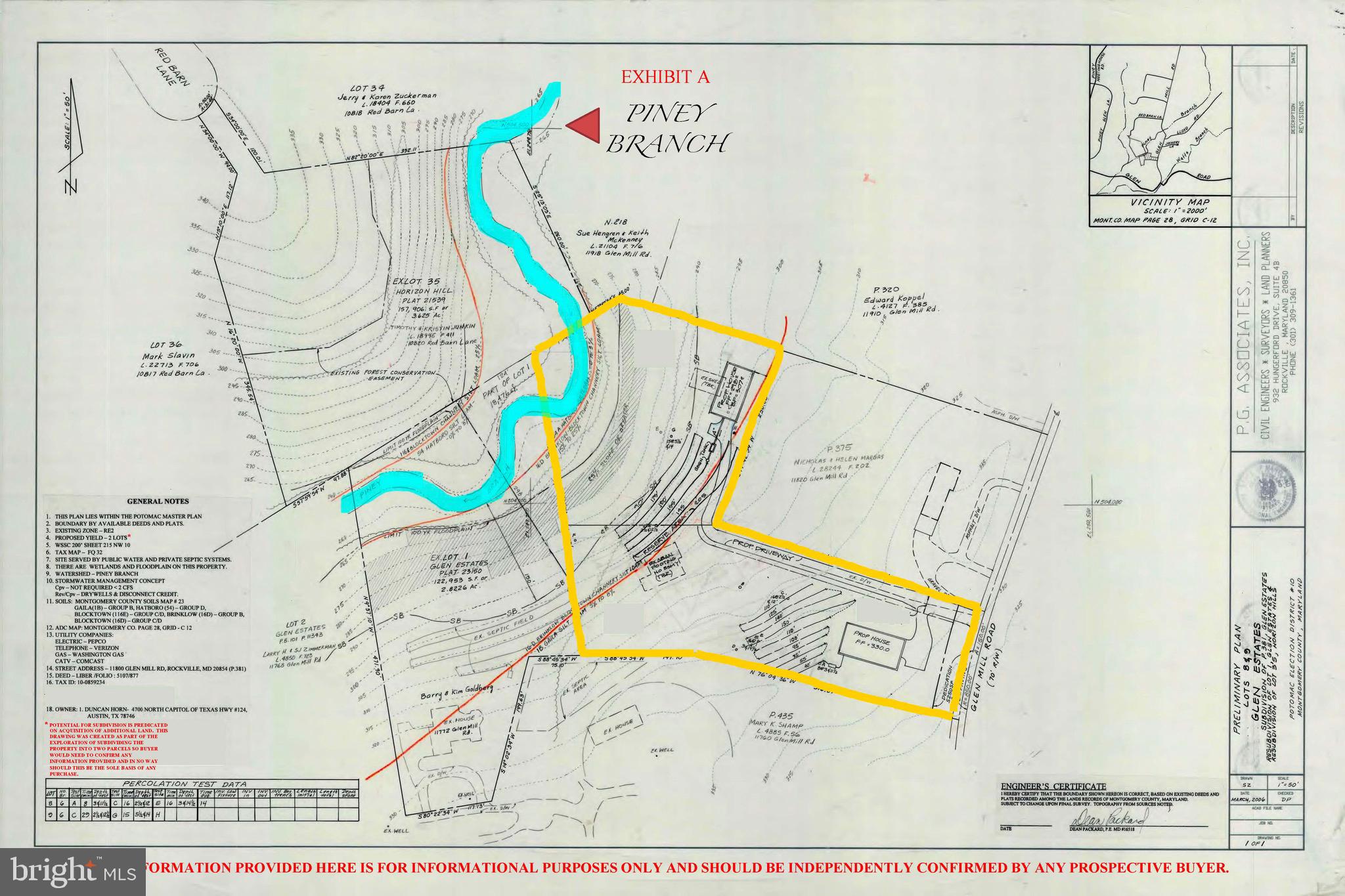11800 Glen Mill Road Potomac, MD 20854 - Photo 36 of 36 Lot Lines and Potential Home Sitings