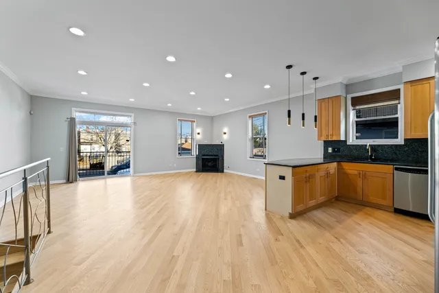 a view of kitchen and a window