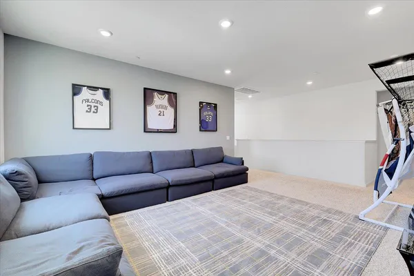 a living room with furniture and a couch