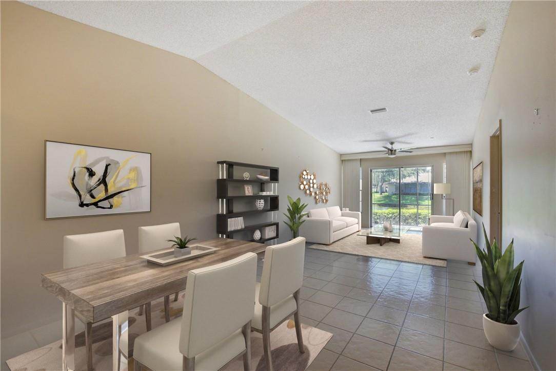 Virtually Staged Living and Dining Room