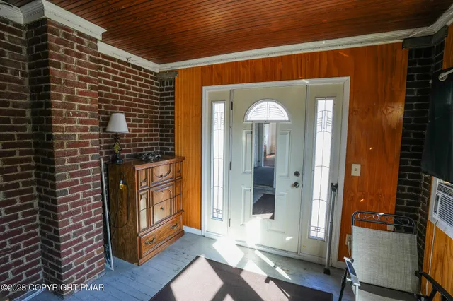 a garage filled with furniture and a couch