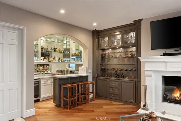 a room with furniture and a book shelf