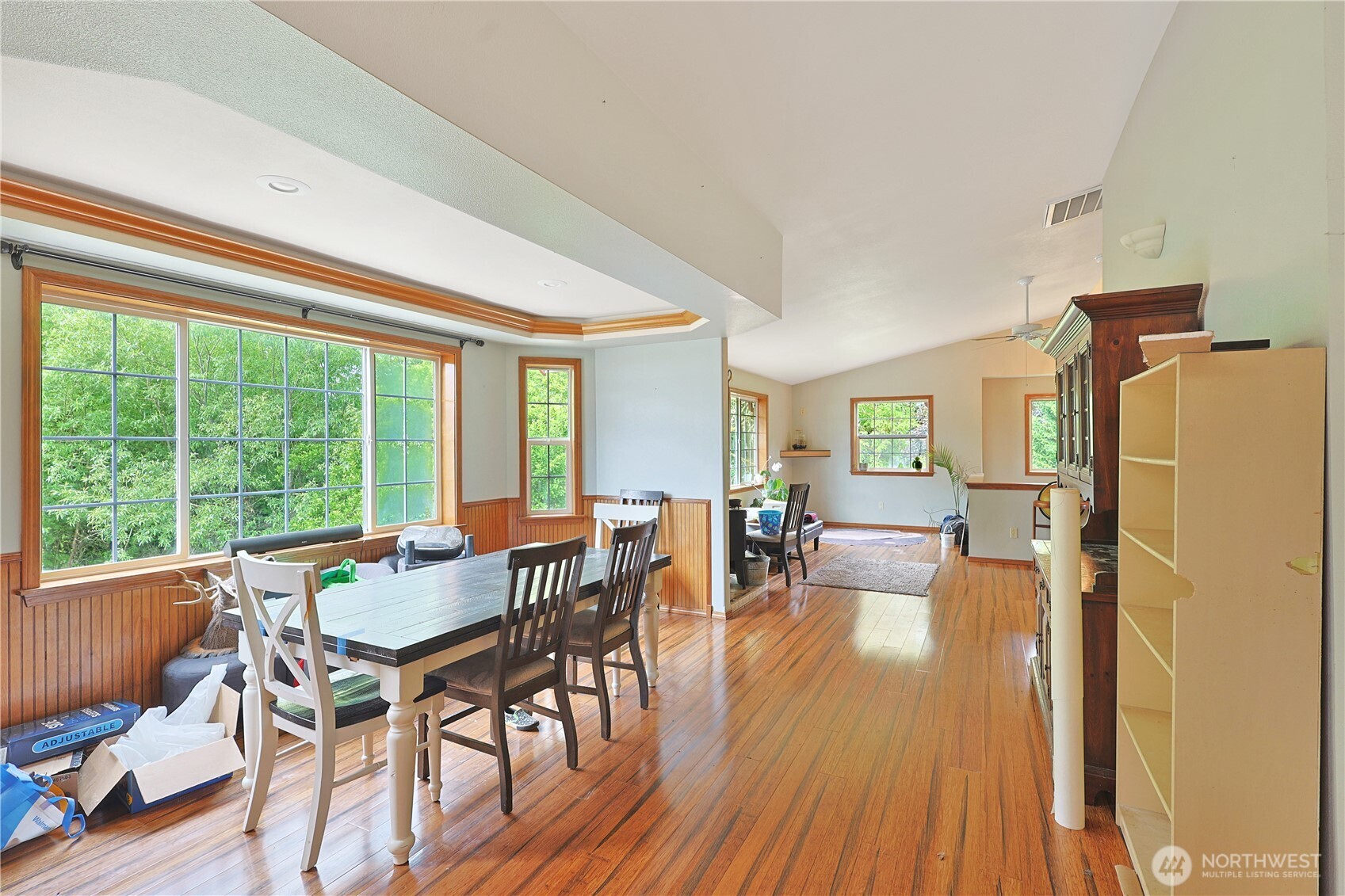 447 Boistfort Road Curtis, WA 98538 - Photo 18 of 40 a view of a dining room with furniture window and wooden floor