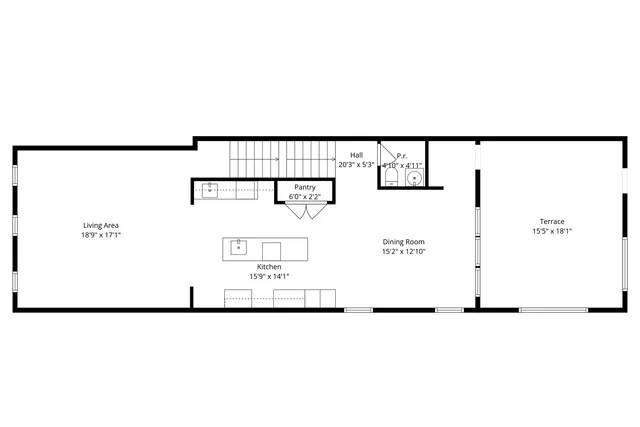 a black and white photo of a living room