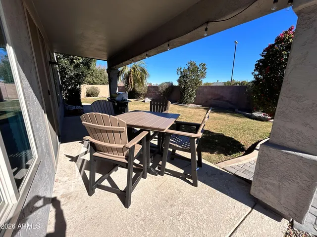 a view of an outdoor seating area