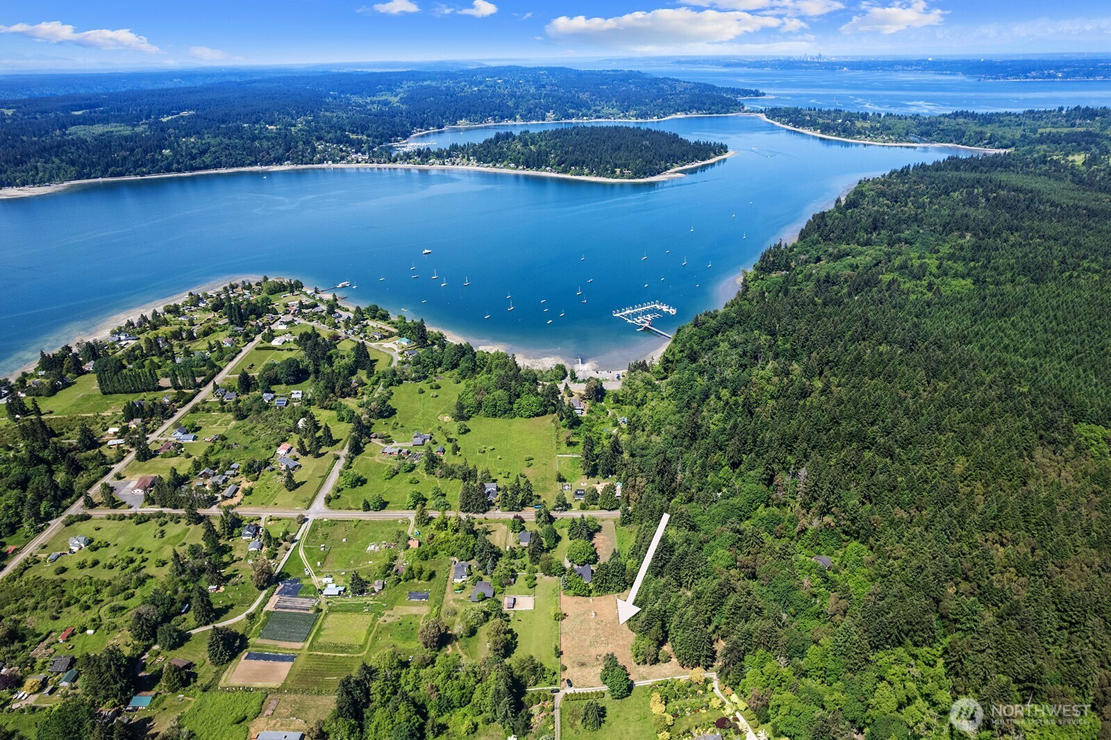 9438 Southwest 266th Lane Vashon, WA 98070 - Photo 8 of 24 a view of a city with an ocean