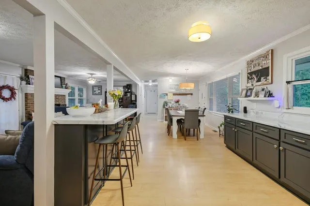 a kitchen with lots of counter top space