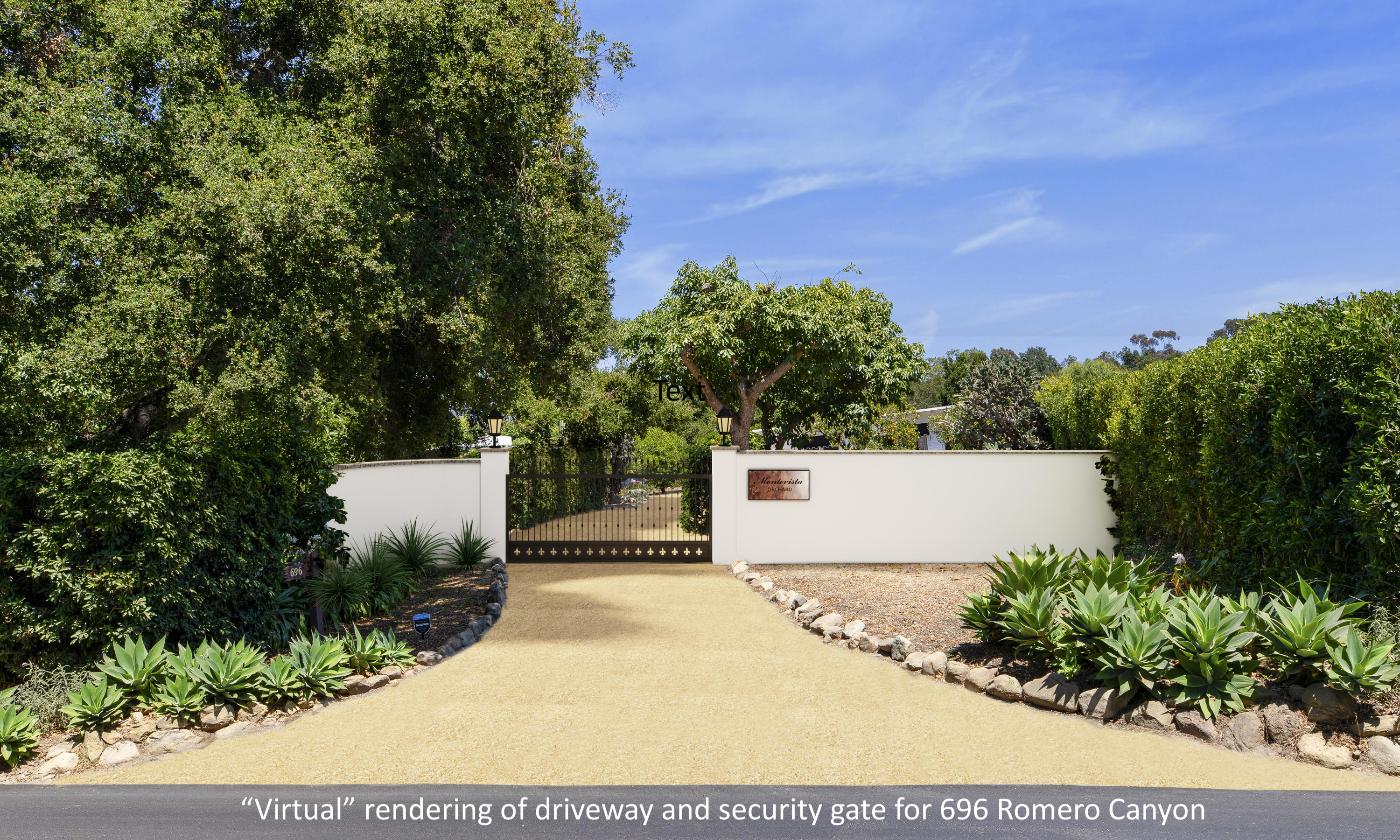 696 Romero Canyon Road Montecito, CA 93108 - Photo 4 of 26 "Virtual" simulation of securite gate