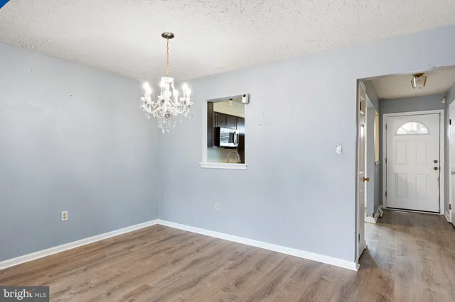 a view of a chandelier in a room