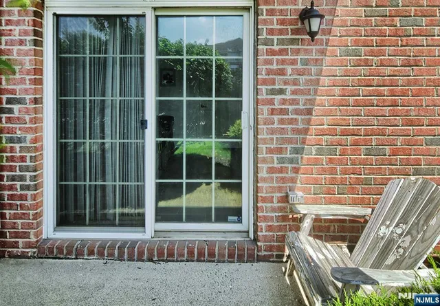 a view of a door with a window