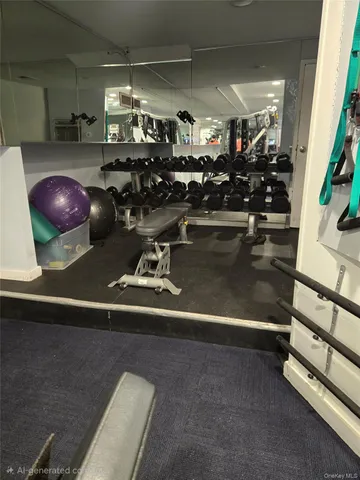 a room with gym equipment