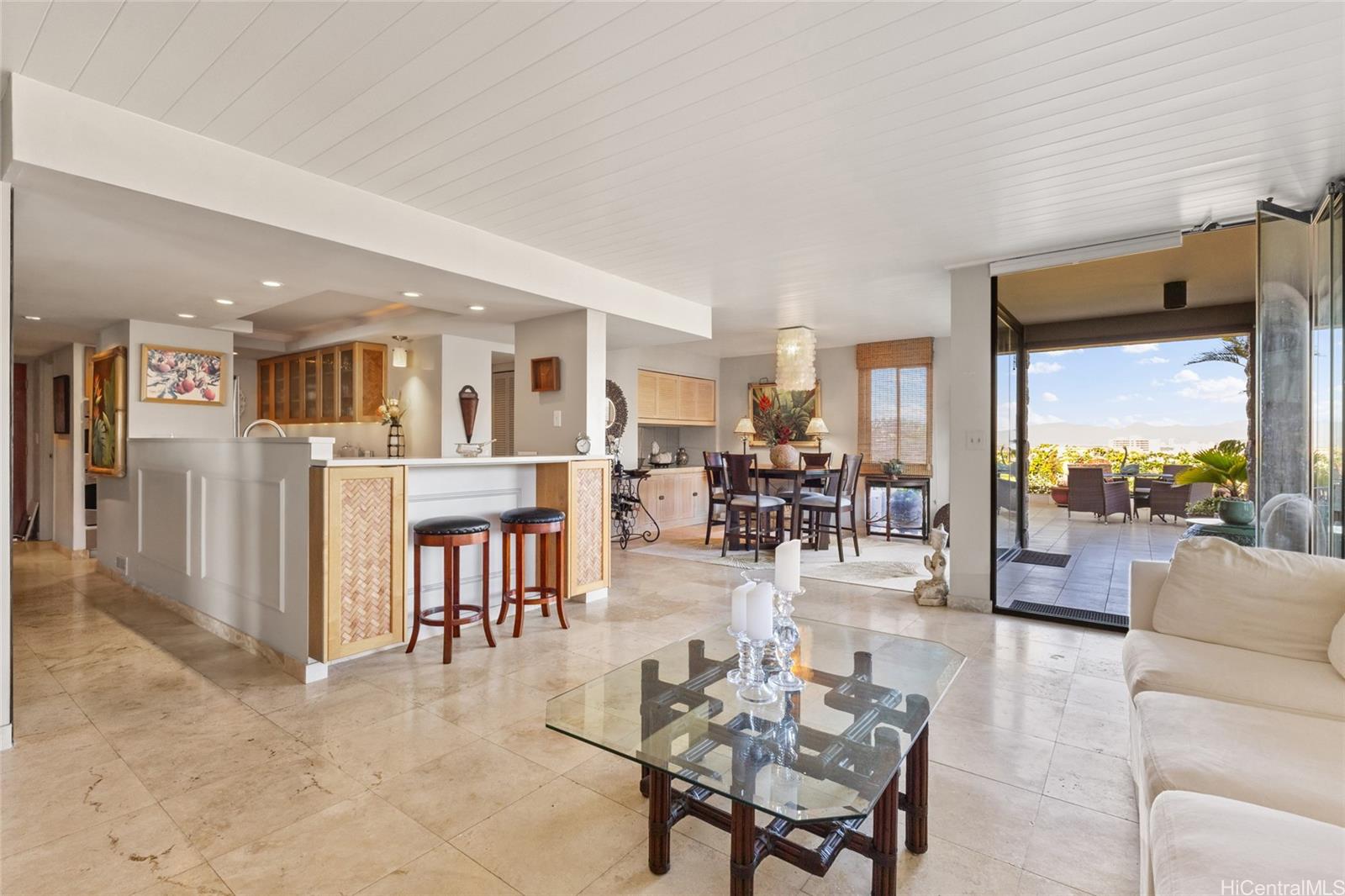 217 Prospect Street, Unit M8 Honolulu, HI 96813 - Photo 8 of 20 a living room with fireplace furniture and a large window