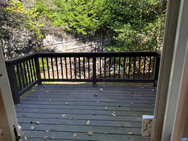 a view of wooden balcony