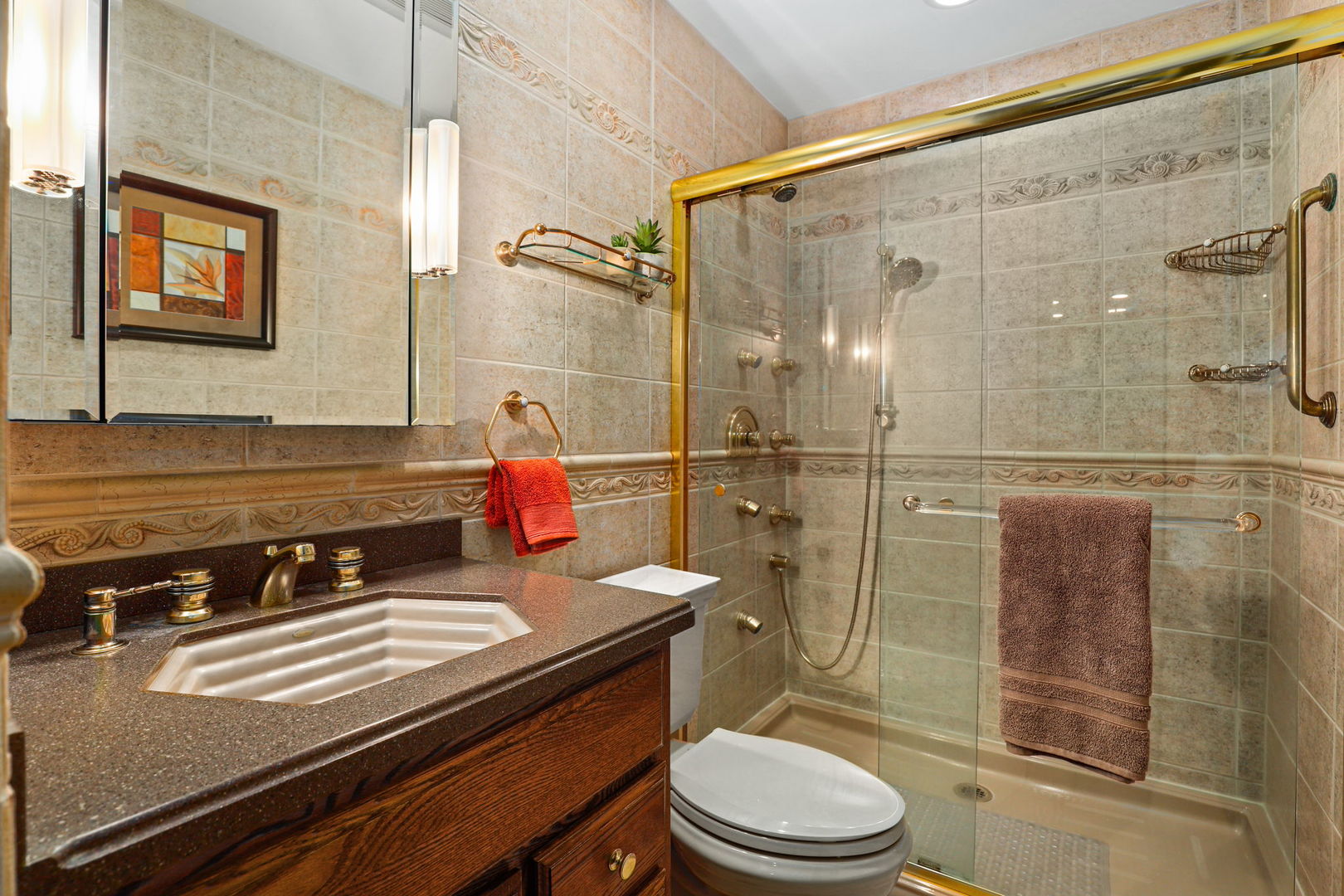 518 Northgate Road Lindenhurst, IL 60046 - Photo 19 of 35 a bathroom with a sink a toilet and shower