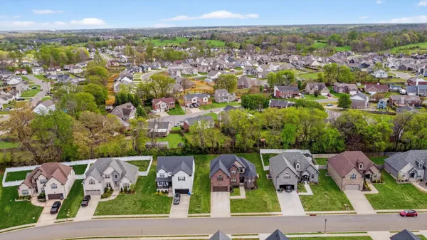 an aerial view of multiple house