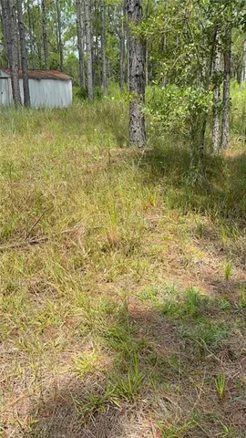 a view of a field with an outdoor space