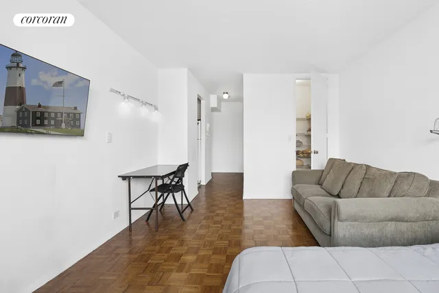 a living room with furniture and a couch