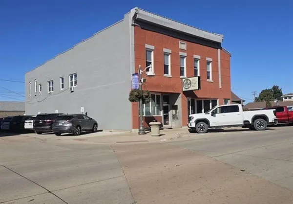 a car parked in front of a building