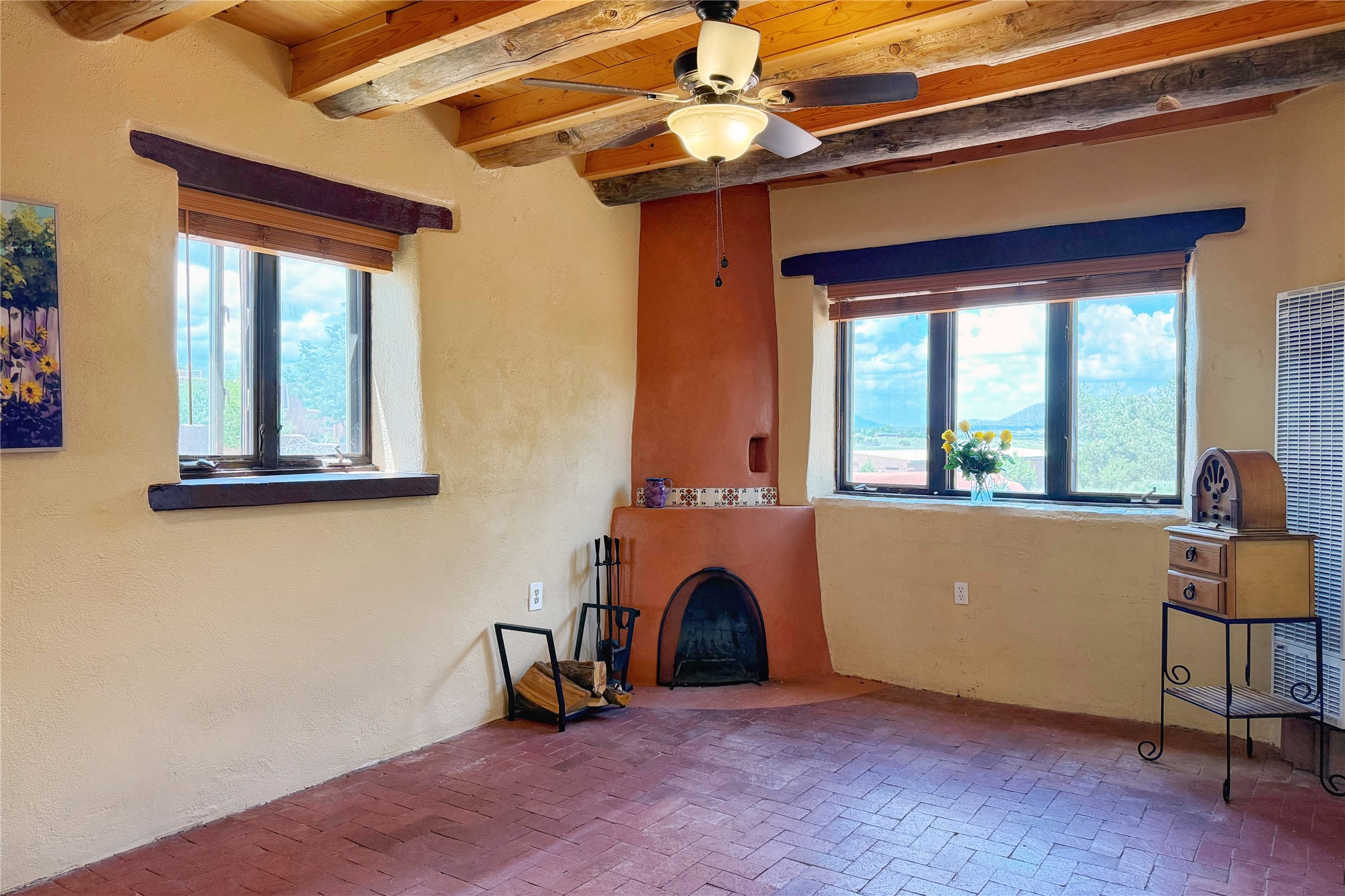 54 Rons Road Santa Fe, NM 87508 - Photo 68 of 99 GUEST LIVING ROOM WITH WOOD BURNING KIVA