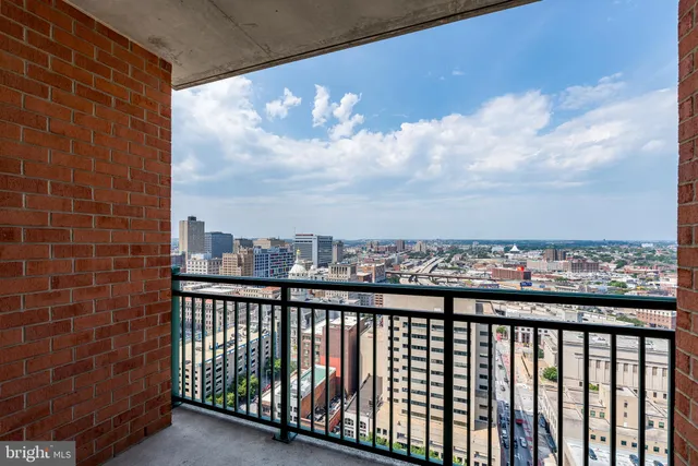 a city view from a balcony