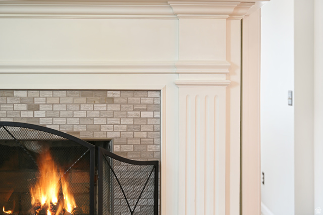 250 West 100 North Logan, UT 84321 - Photo 8 of 41 Fireplace. *Virtually Staged with glowing fire*