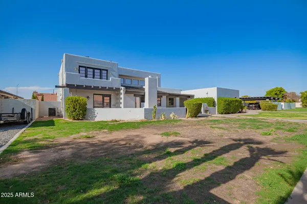 a house view with a garden space