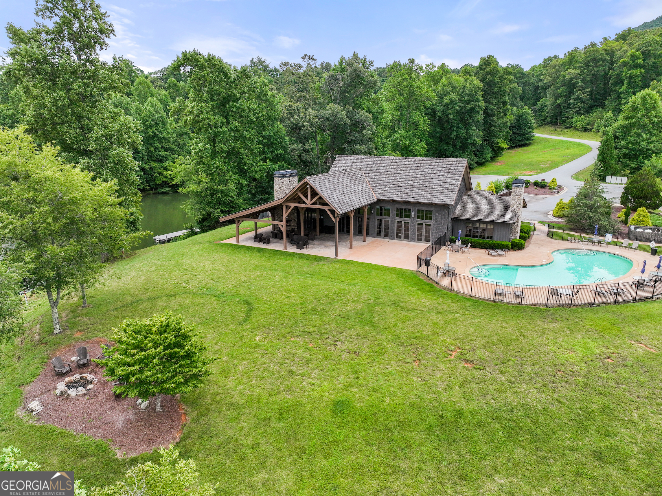 Lot 239 Shore Drive Cleveland, GA 30528 - Photo 11 of 13 an aerial view of a house with swimming pool garden and patio