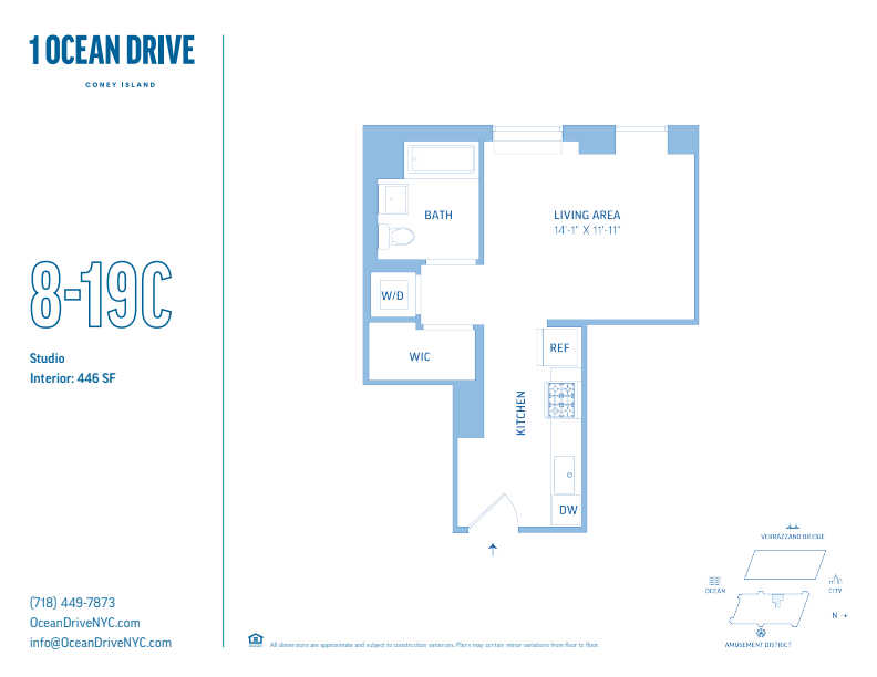 1 Ocean Drive, Unit E08C Brooklyn, NY 11224 - Photo 11 of 11 a picture of a wall with a white building