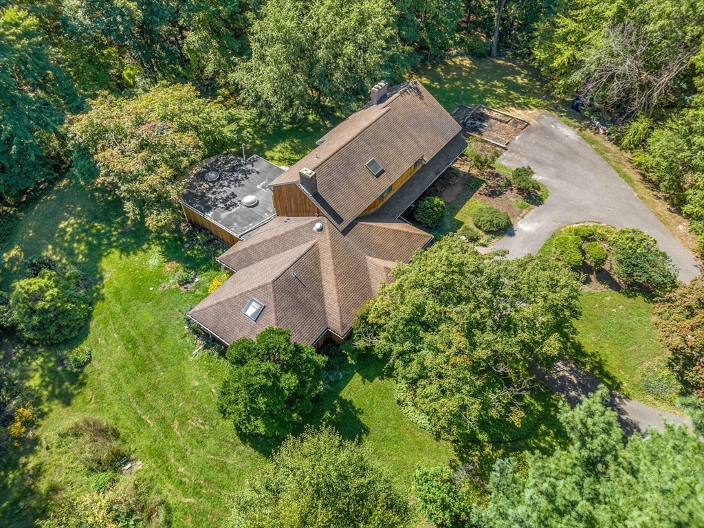 66 Taylor Road Stow, MA 01775 - Photo 32 of 42 an aerial view of a house with garden space and street view